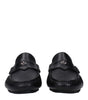 Versace Black Leather Slip-On Loafers