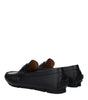 Versace Black Leather Slip-On Loafers