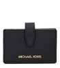 Porte-cartes en cuir noir Michael Kors