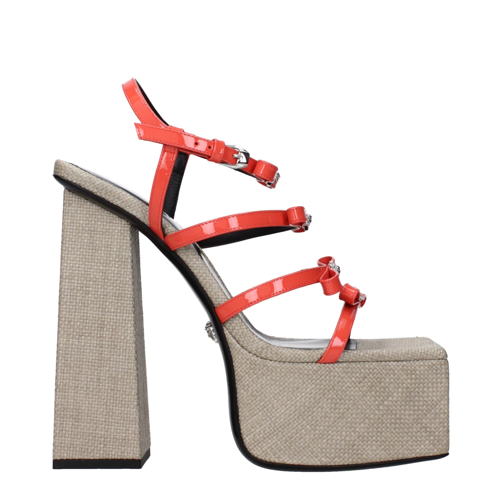 Versace Orange Leather Platforms