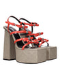 Versace Orange Leather Platforms