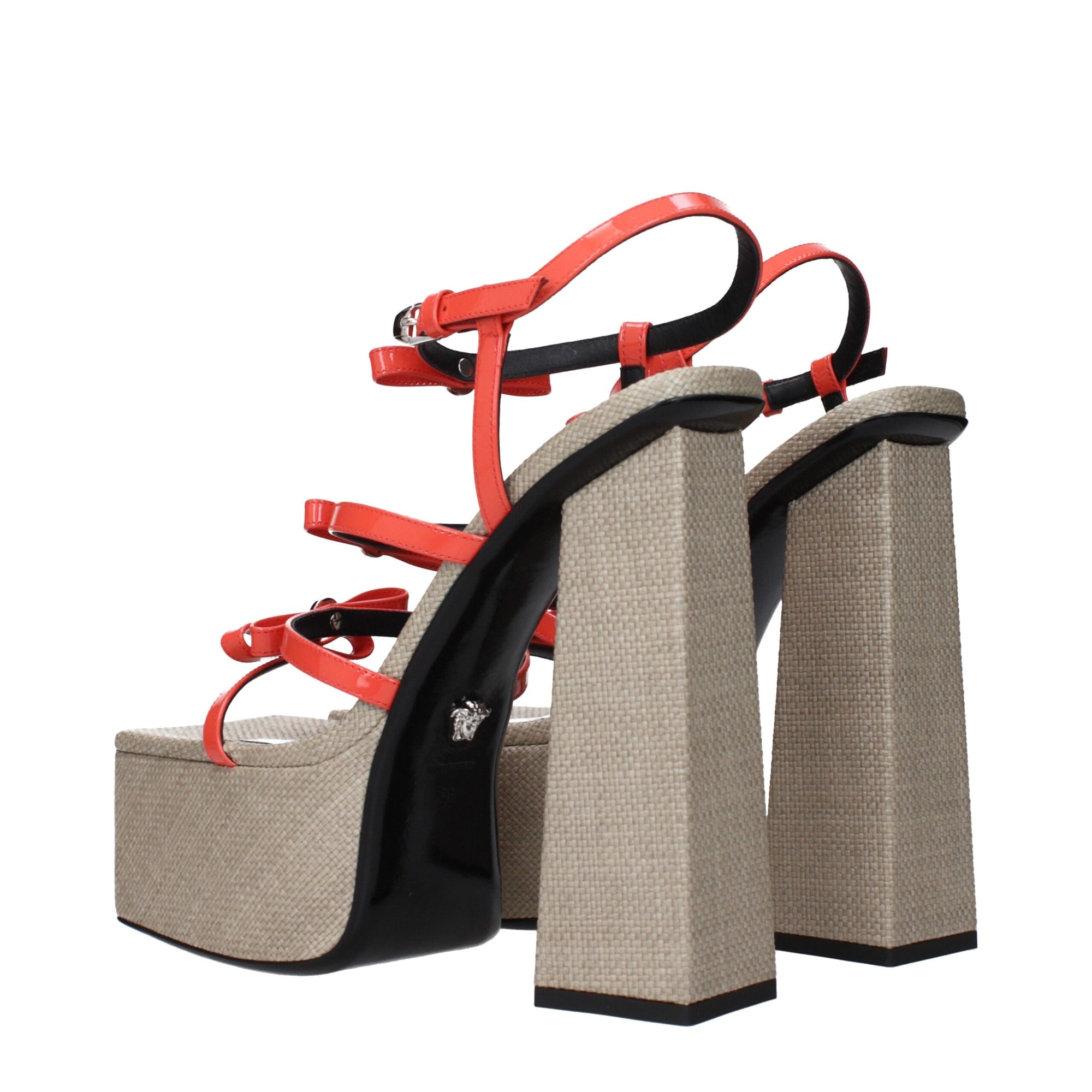 Versace Orange Leather Platforms