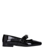 Versace Black Leather Ballet Flats