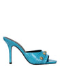 Versace Light Blue Leather Stiletto Heels Sandals