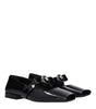 Versace Black Leather Ballet Flats