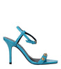 Versace Blue Leather Stiletto Heels Sandals