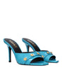 Versace Light Blue Leather Stiletto Heels Sandals