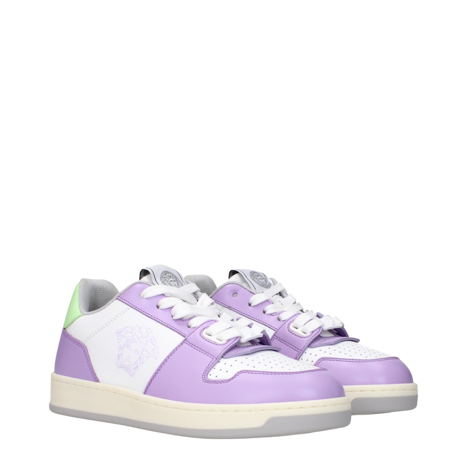 Versace White Leather Low Tops