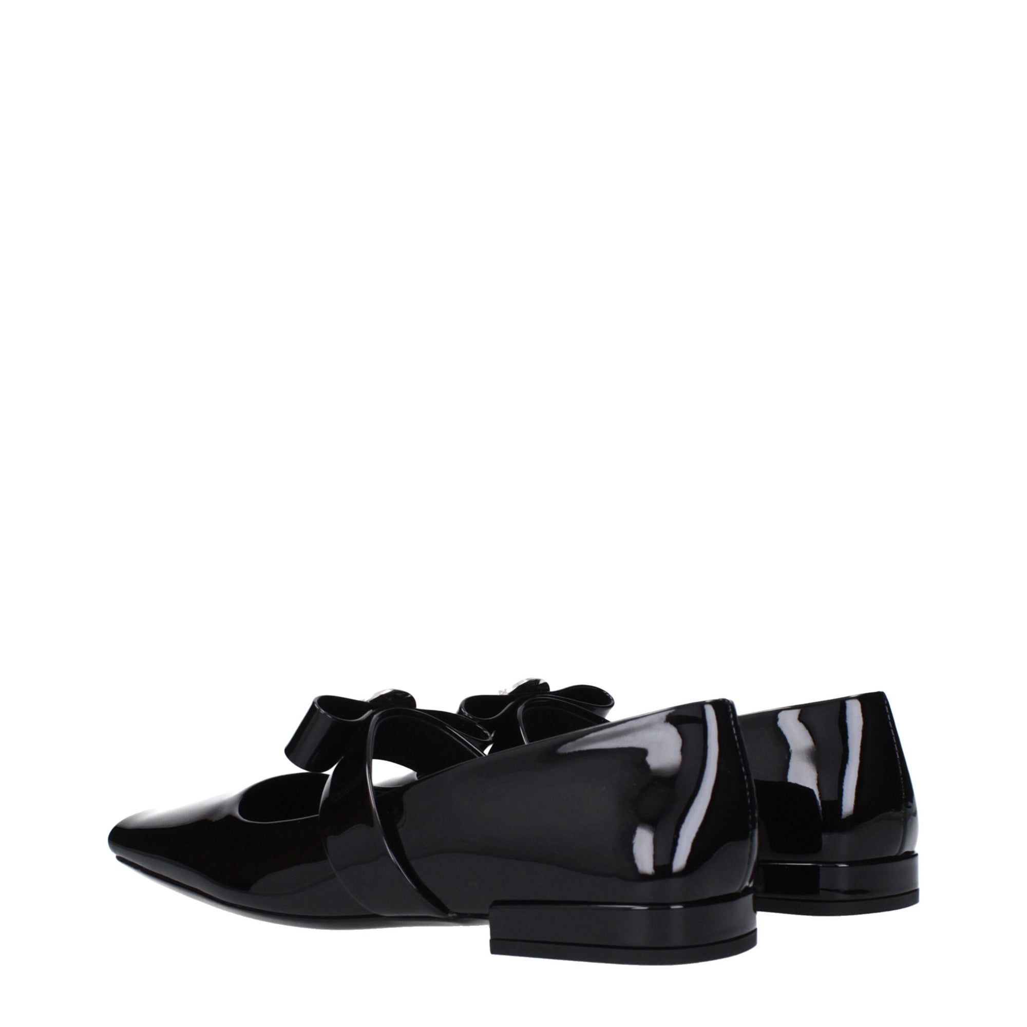 Versace Black Leather Ballet Flats
