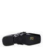 Versace Black Leather Ballet Flats