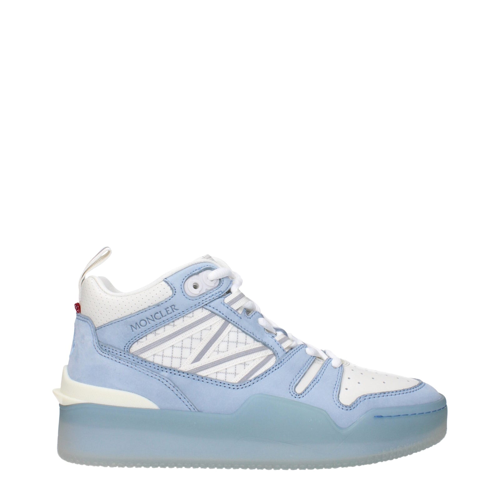 Baskets montantes en cuir blanc Moncler