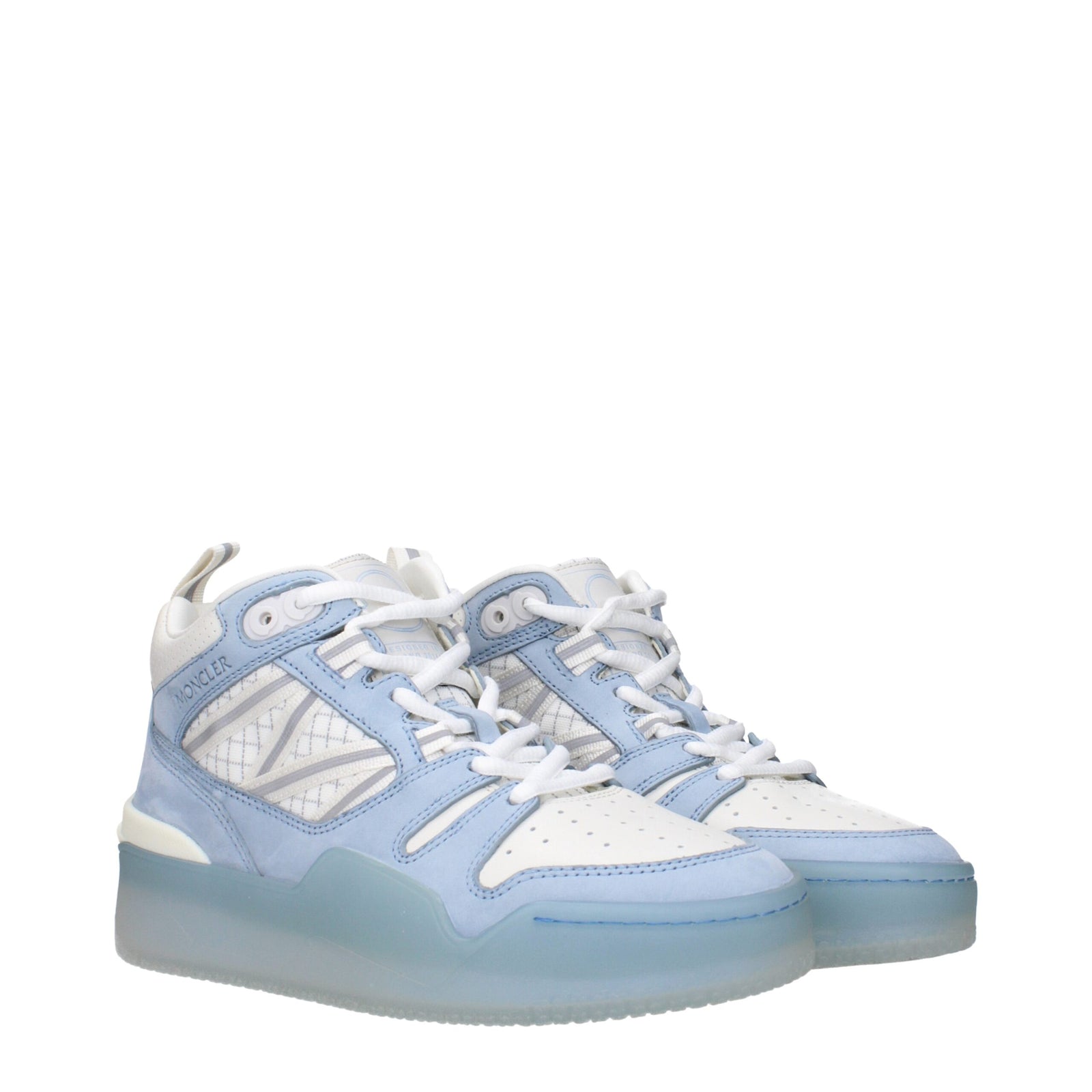 Baskets montantes en cuir blanc Moncler