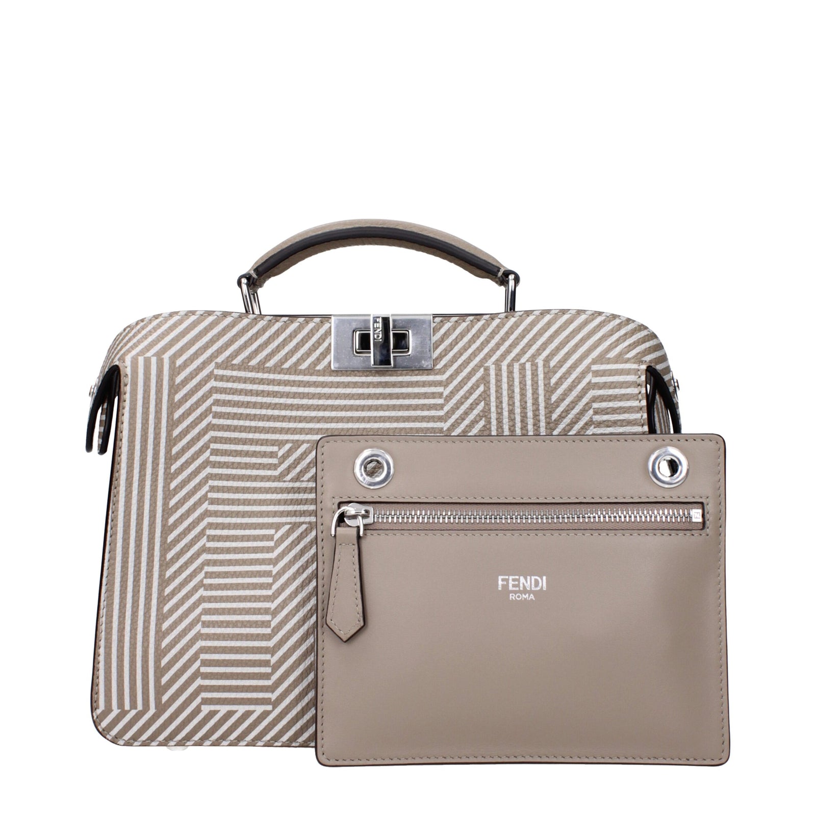 Sac à main Fendi en cuir beige