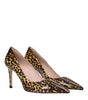 Broche en cuir marron Miu Miu