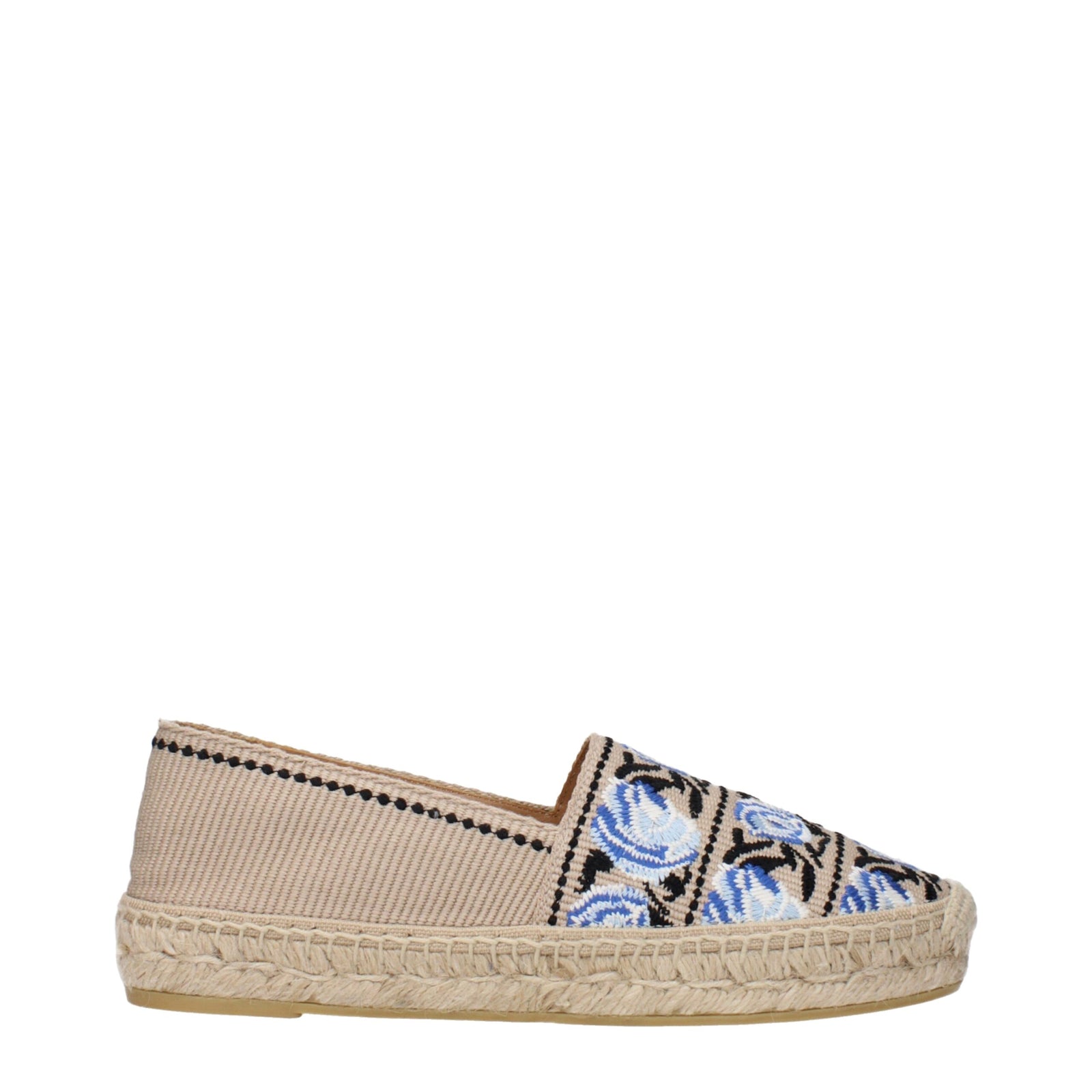 Espadrilles en tissu beige Prada