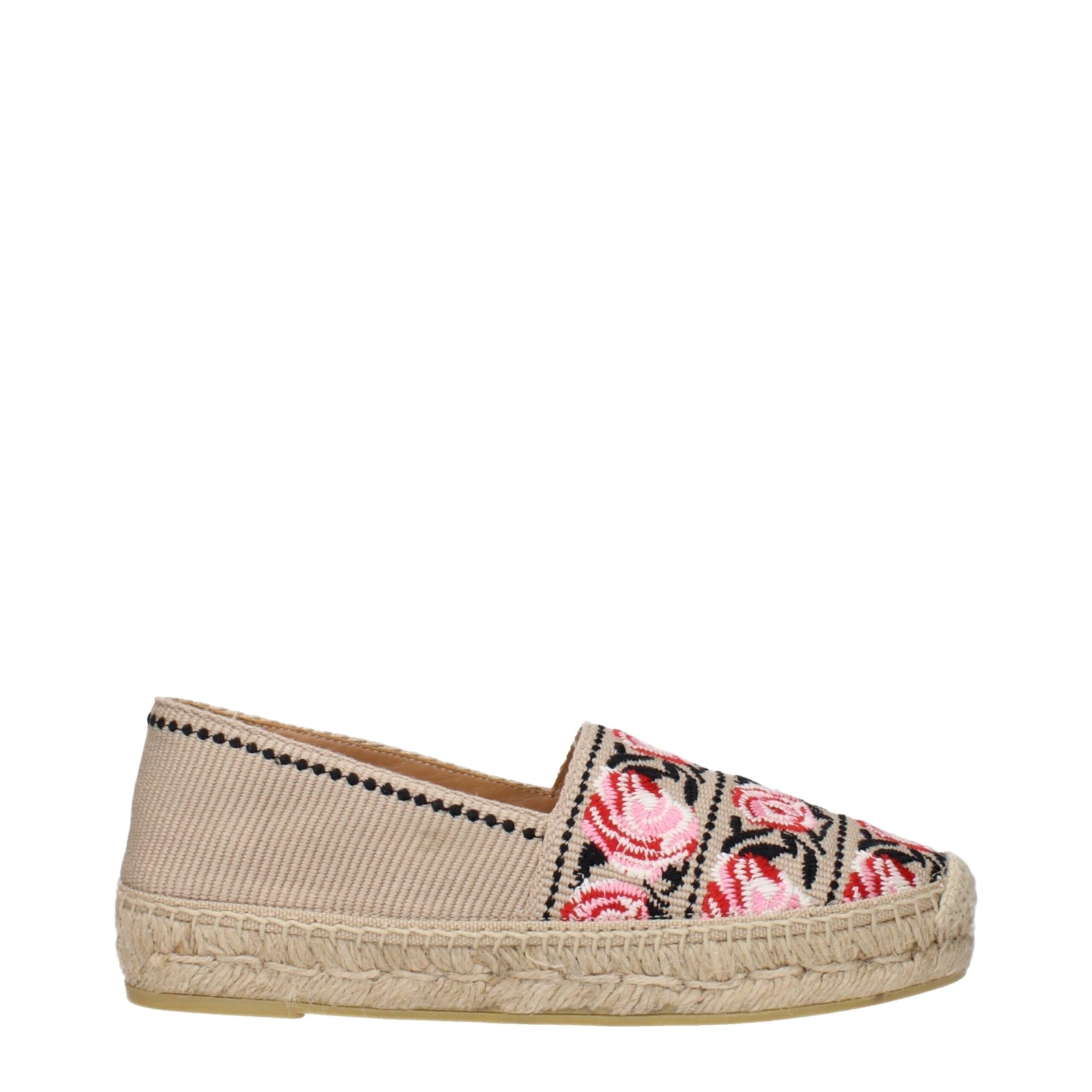 Espadrilles en tissu beige Prada