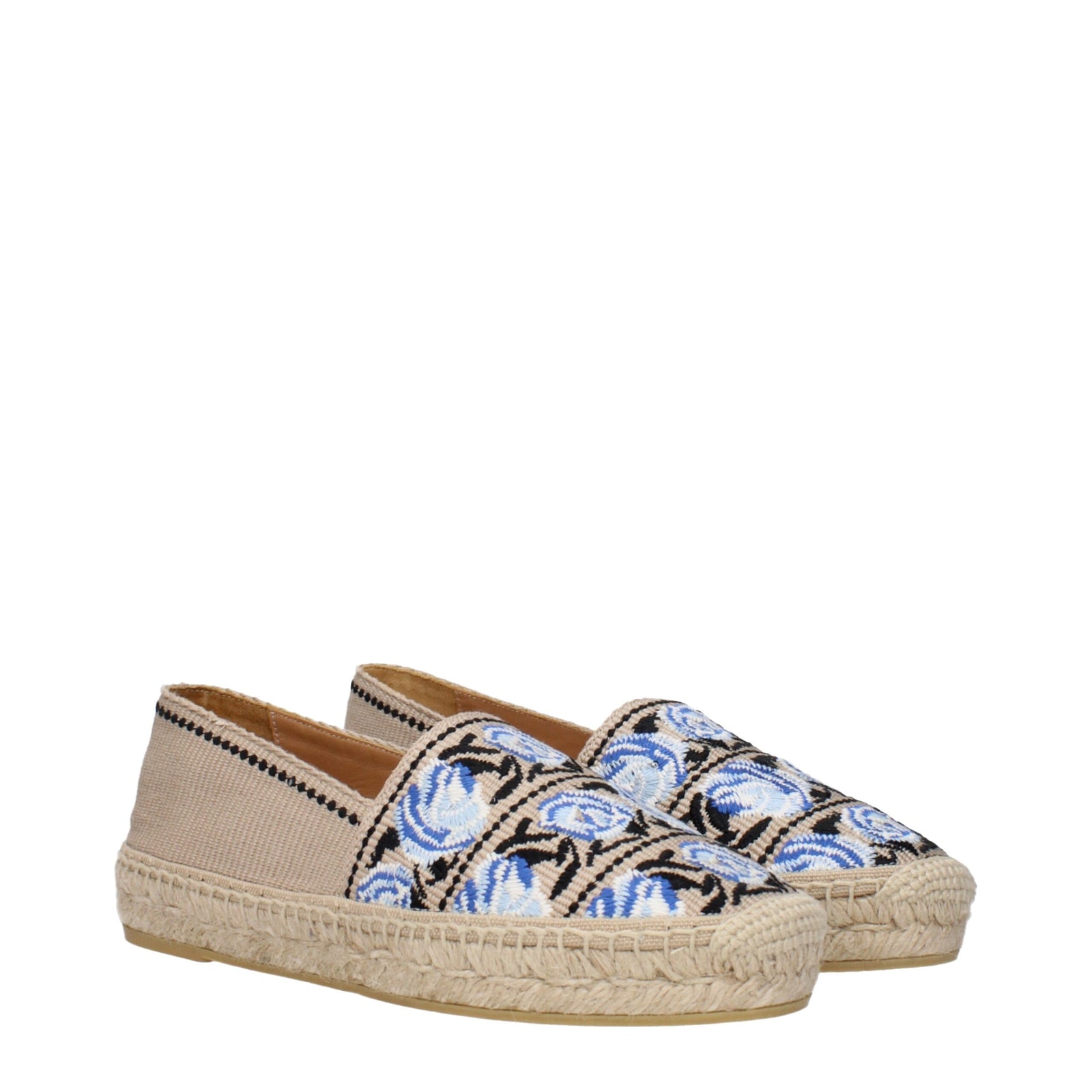Espadrilles en tissu beige Prada