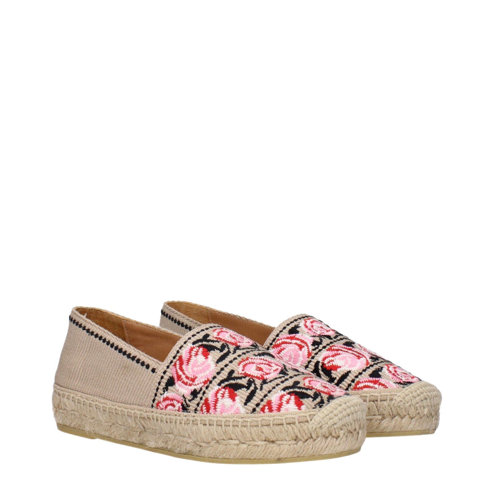 Espadrilles en tissu beige Prada