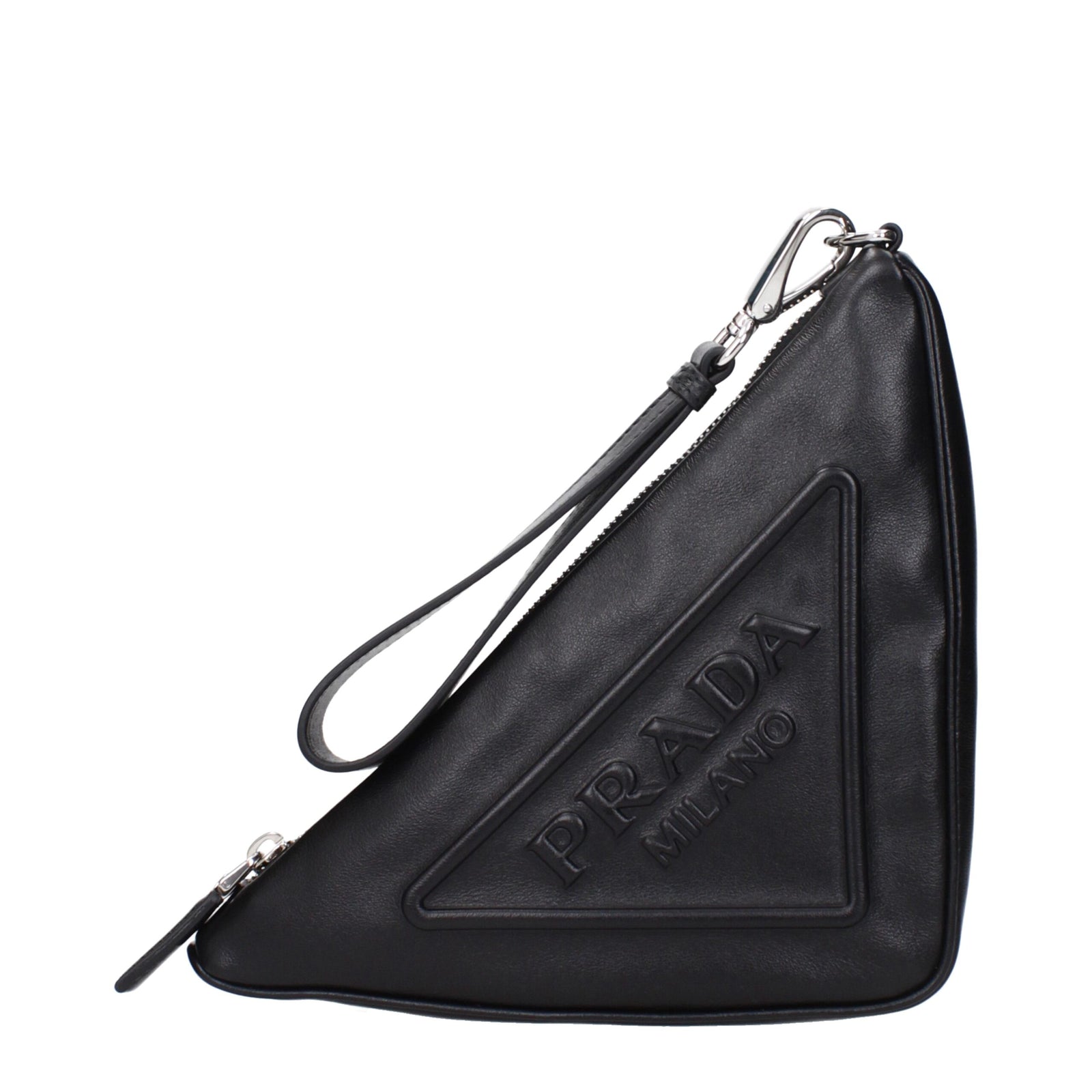 Pochettes Prada en cuir noir