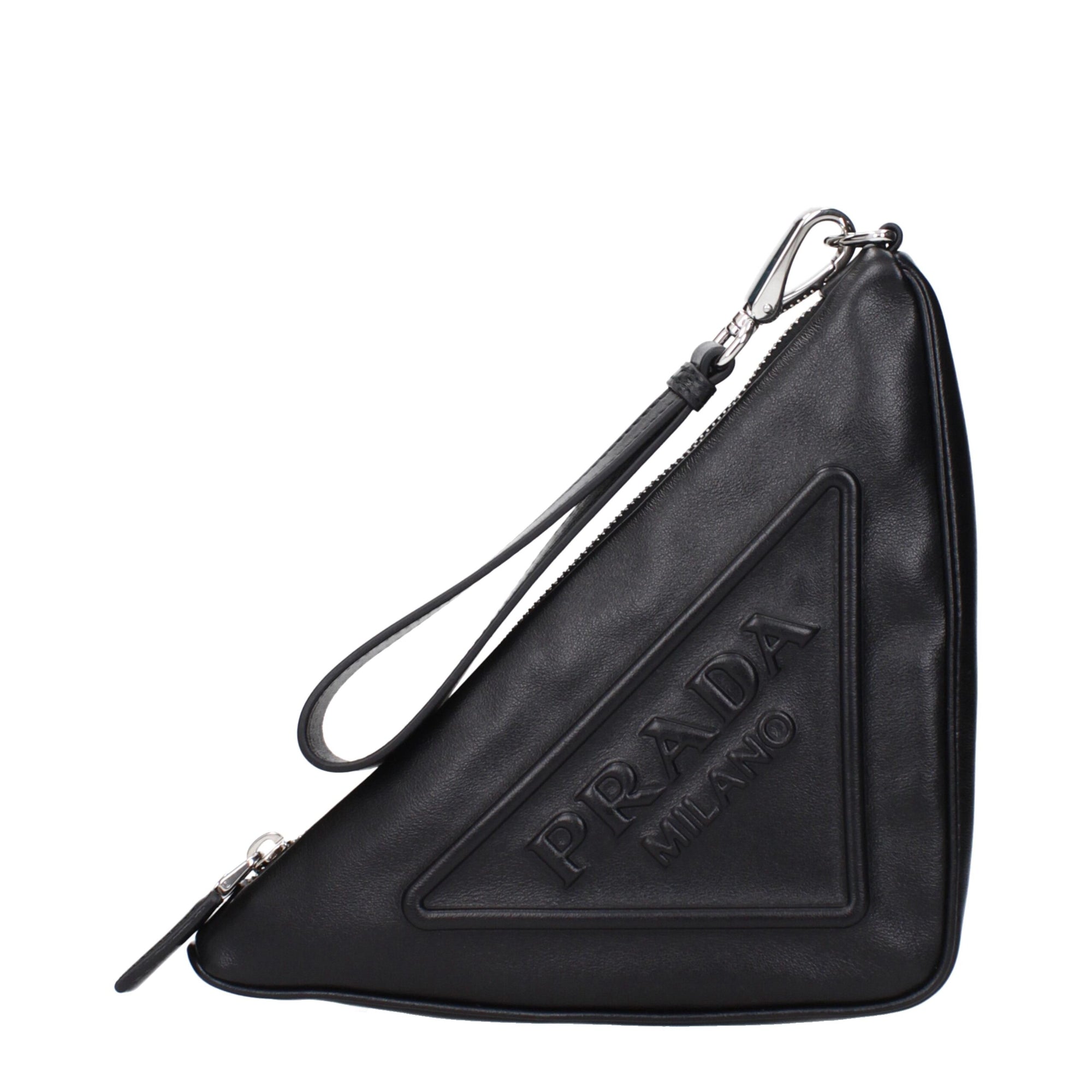 Pochettes Prada en cuir noir