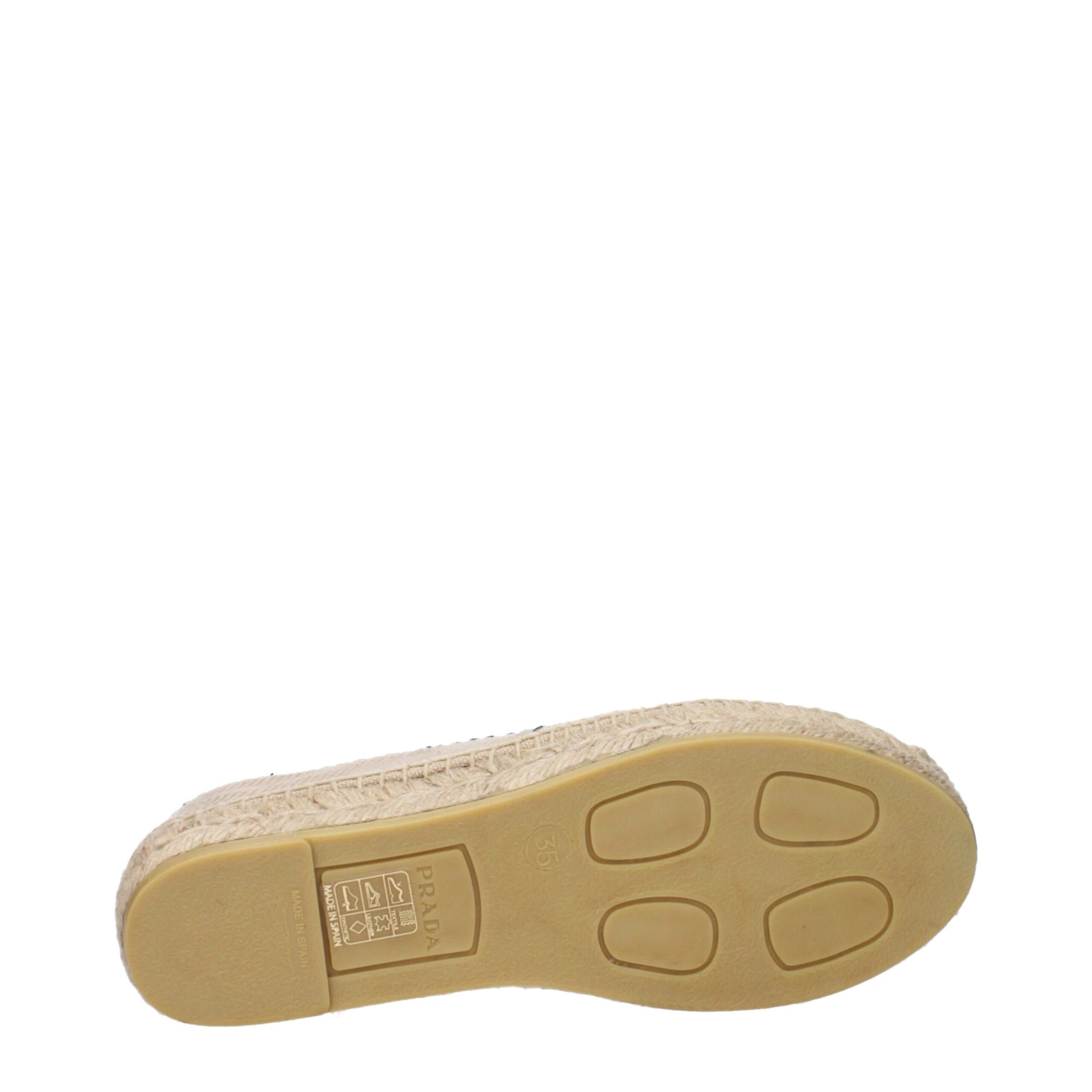 Espadrilles en tissu beige Prada