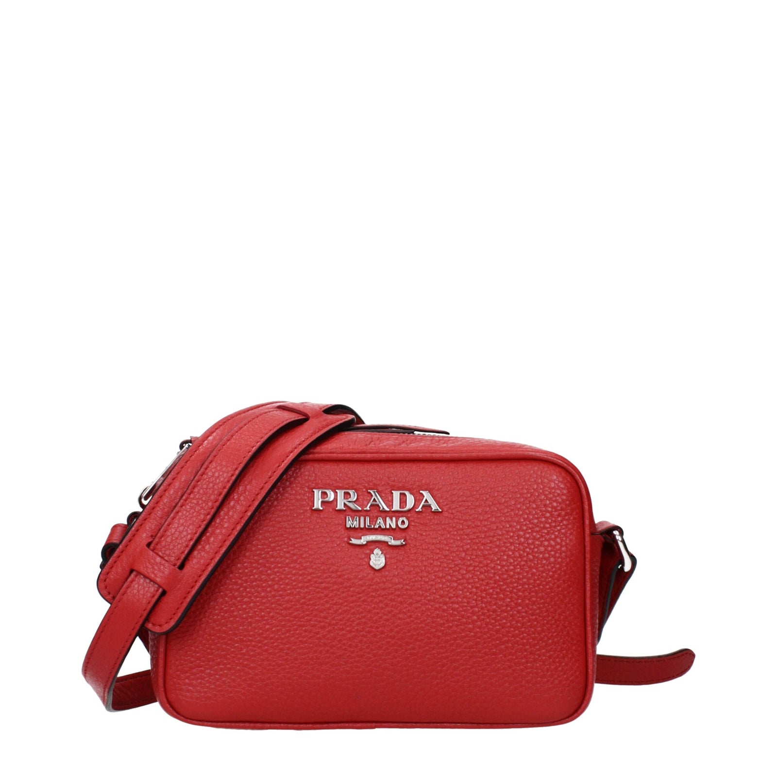 Sacs à bandoulière en cuir rouge Prada