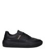Versace Black Leather Low Tops