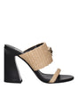 Versace Beige Raffia Platforms