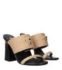 Versace Beige Raffia Platforms