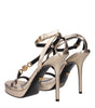 Versace Gold Leather Stiletto Heels Sandals