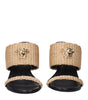Versace Beige Raffia Platforms