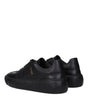 Versace Black Leather Low Tops