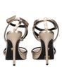 Versace Gold Leather Stiletto Heels Sandals