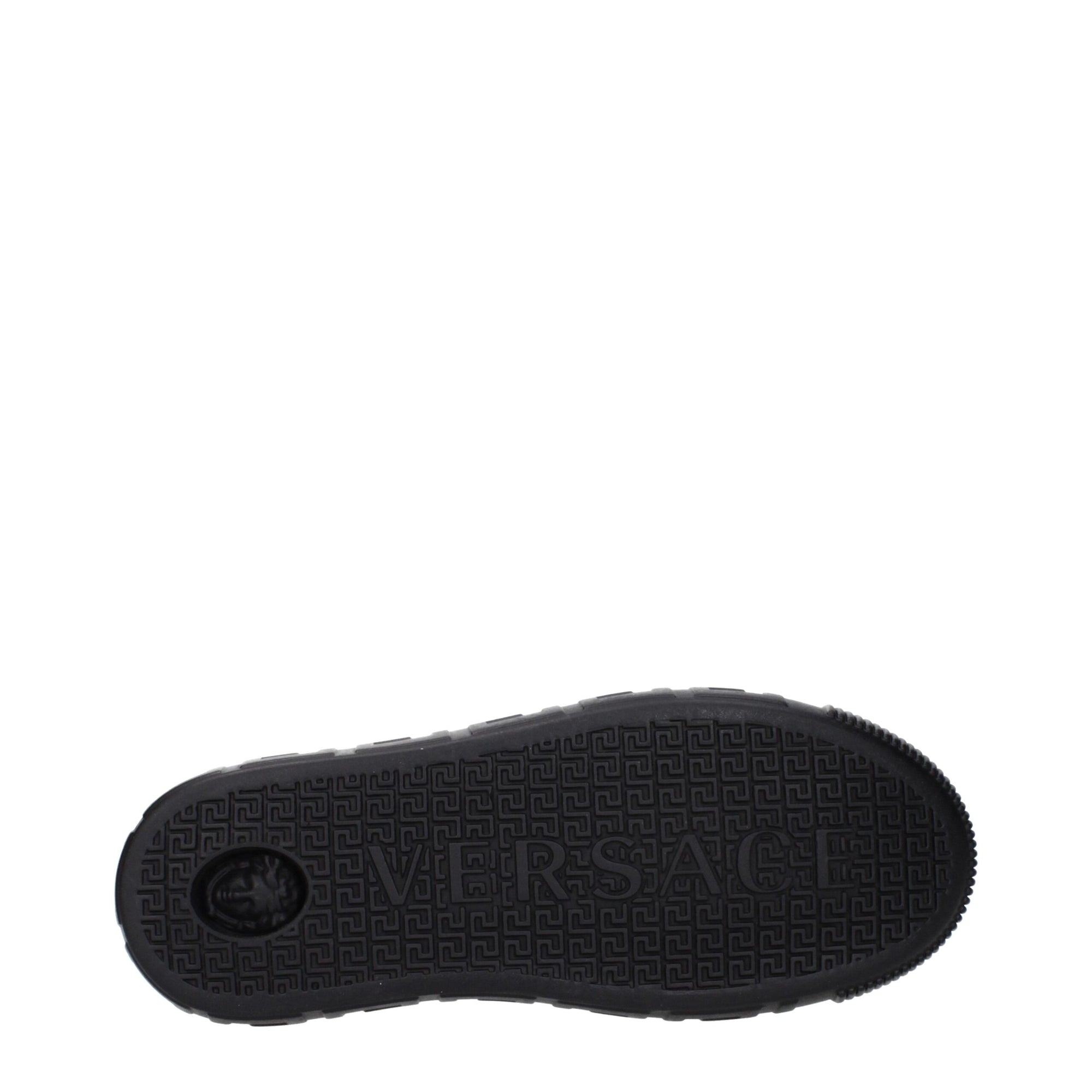 Versace Black Leather Low Tops