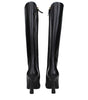 Versace Black Leather High Heel Boots