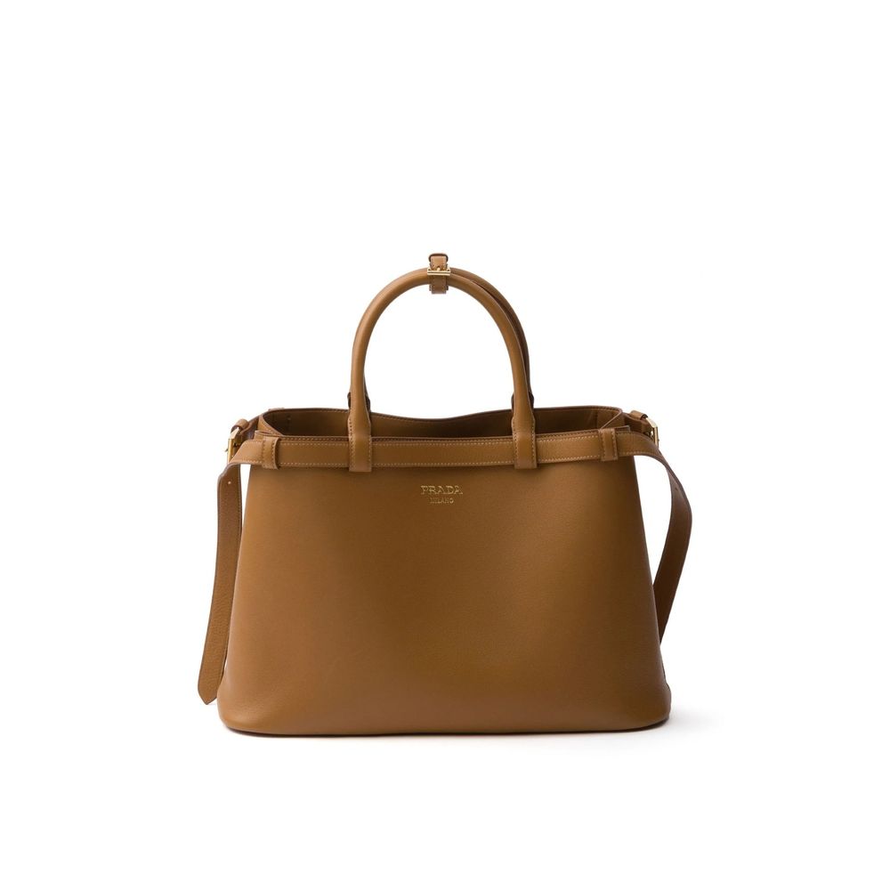 Prada Leather Buckle Handle Bag