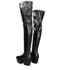 Prada Black Leather Over The Knee