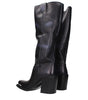 Miu Miu Black Leather High Heel Boots