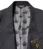 Dolce & Gabbana Dark Gray Bee Embroidery SICILIA Coat Blazer