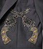 Dolce & Gabbana Dark Gray Bee Embroidery SICILIA Coat Blazer