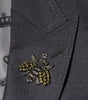 Dolce & Gabbana Dark Gray Bee Embroidery SICILIA Coat Blazer