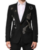 Blazer de costume Dolce &amp; Gabbana à couronne d'abeille noire