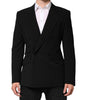 Dolce &amp; Gabbana Black SICILIA Double Breasted Coat Blazer