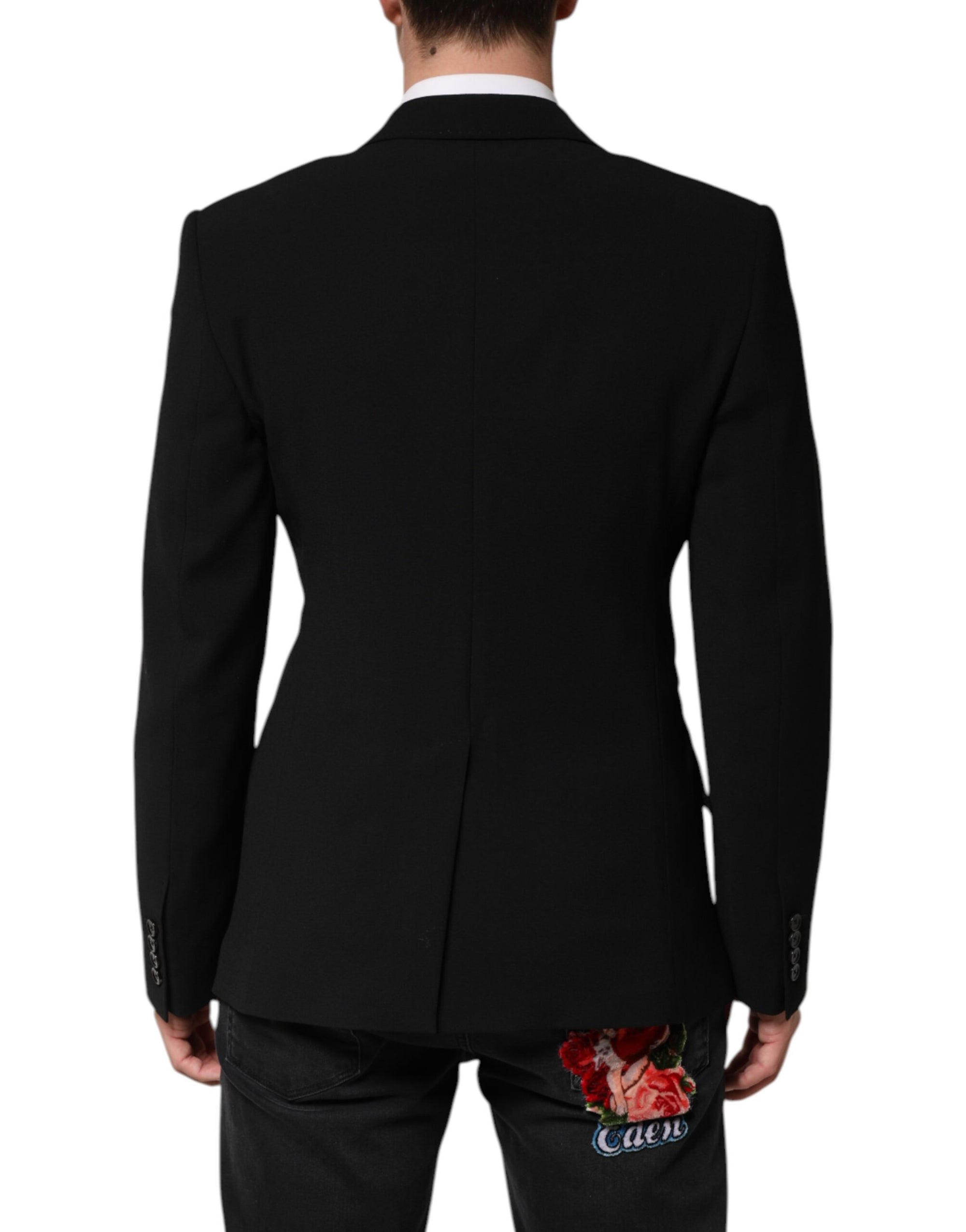 Dolce &amp; Gabbana Black SICILIA Double Breasted Coat Blazer