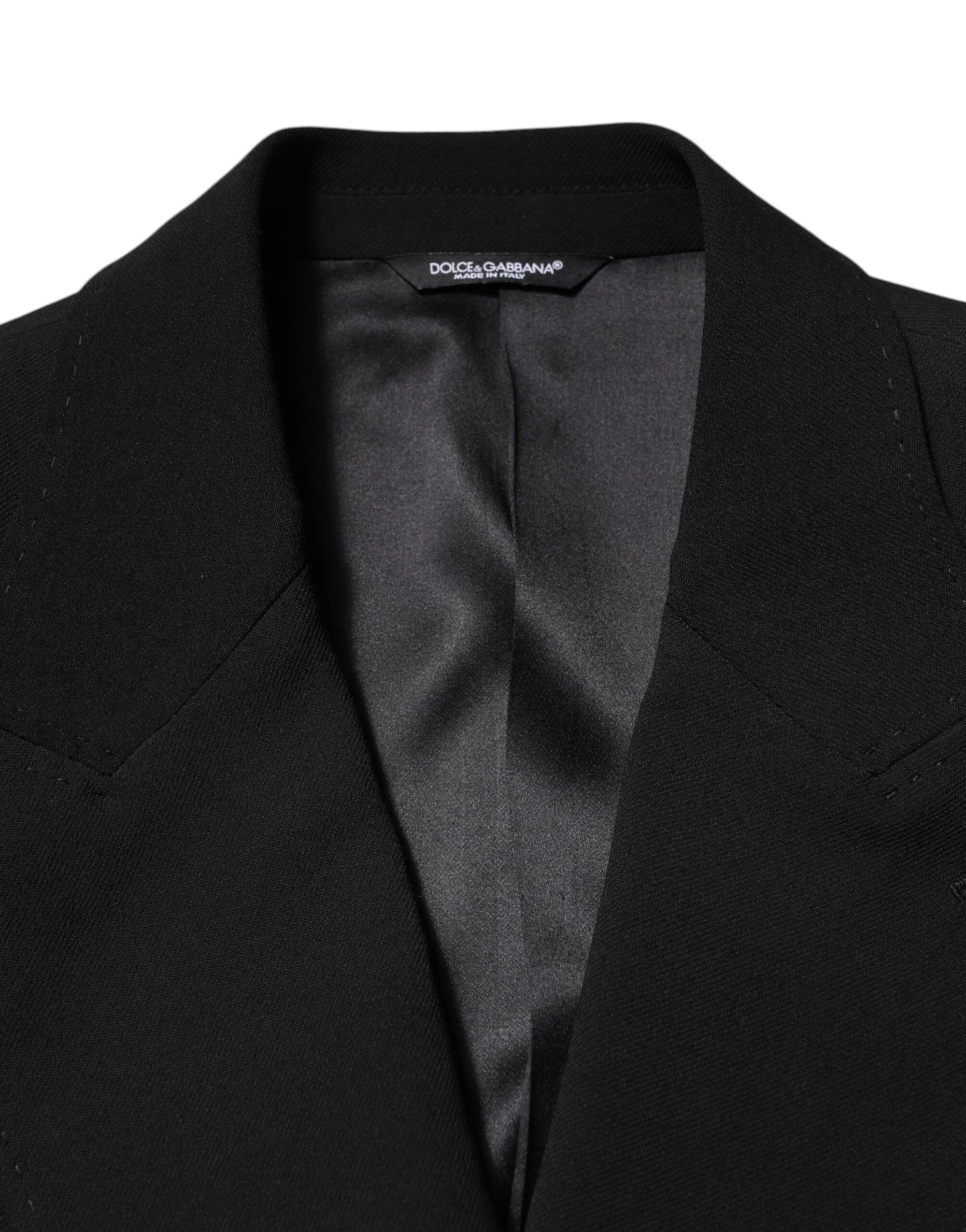 Dolce &amp; Gabbana Black SICILIA Double Breasted Coat Blazer