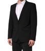 Dolce & Gabbana Black Wool Single Breasted Men Coat Blazer