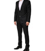 Dolce &amp; Gabbana Black Jacquard Single Breasted 2 Piece Suit