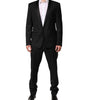Dolce & Gabbana Black Wool Men Single Breasted 2 Piece Suit