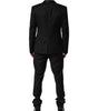 Dolce & Gabbana Black Wool Men Single Breasted 2 Piece Suit