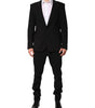 Dolce & Gabbana Black Cotton Single Breasted 2 Piece Suit